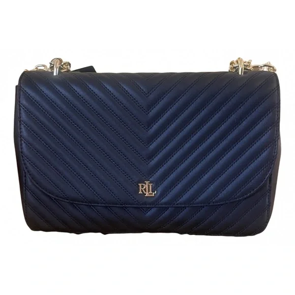 Ralph Lauren monogram bag with chain gold monogram logo hardware NWT